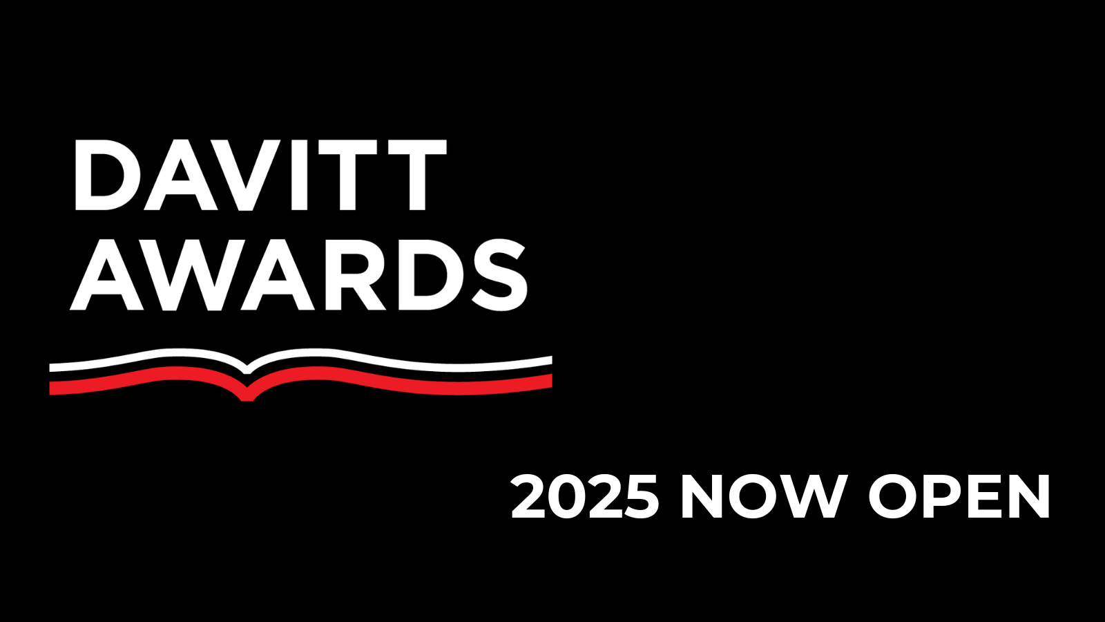 Davitt Awards logo. Now open for 2025