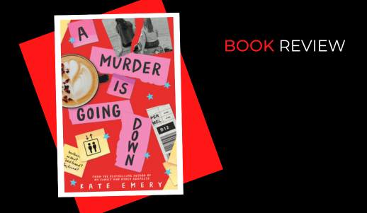 A Murder is Going Down cover art on a black and red background